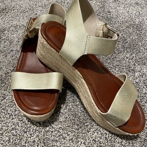 Gold platform sandals